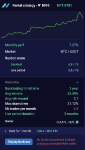 A NFT trading bot strategies from Runbot marketplace